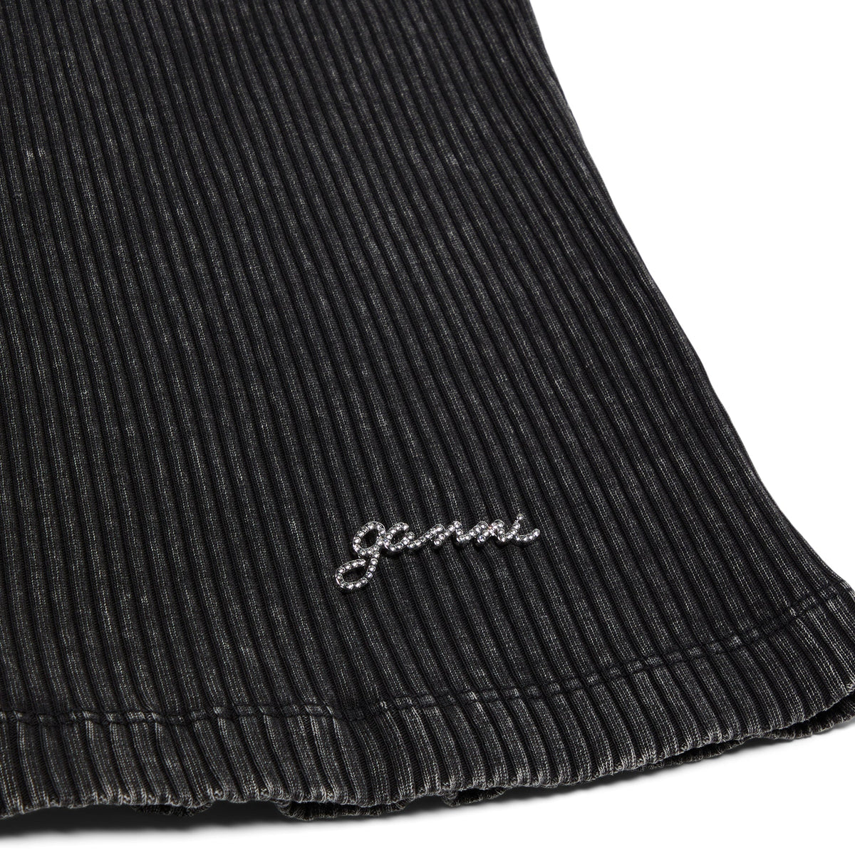 GANNI Heavy Rib Jersey Tank Top (Black washed)