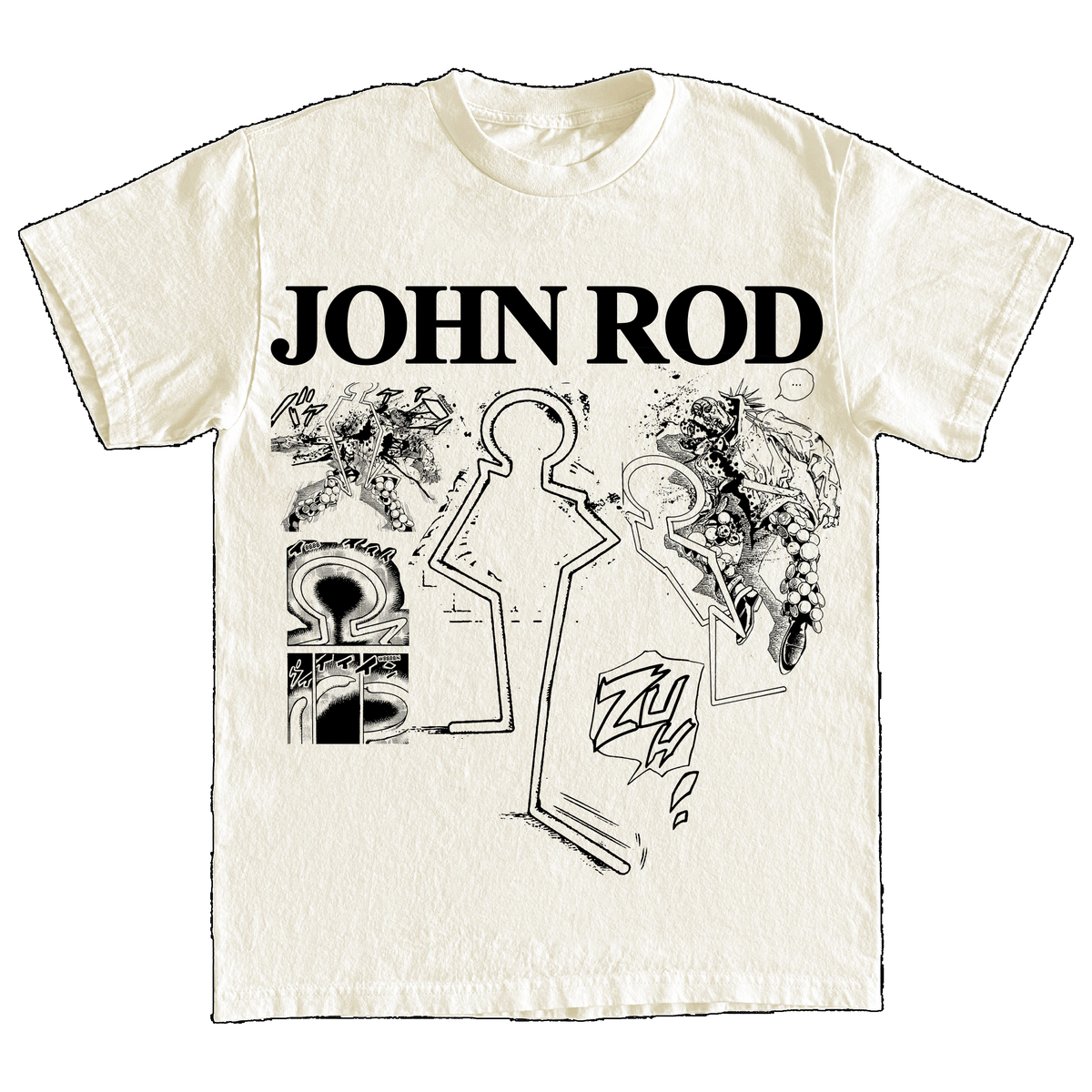 "JOHN ROD" 6oz PRINT T-SHIRT